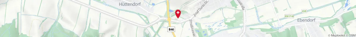 Kartendarstellung des Standorts für Apotheke Lebenskraft in 2130 Mistelbach